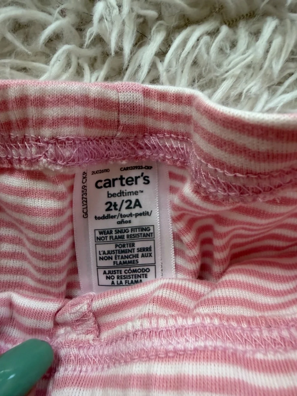 Four soft pajama Carter's Girls Pajama Bottoms bundle Set - Pink, Cream, Teal, G